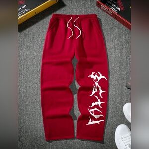 Dark Red Baggy Sweatpants
